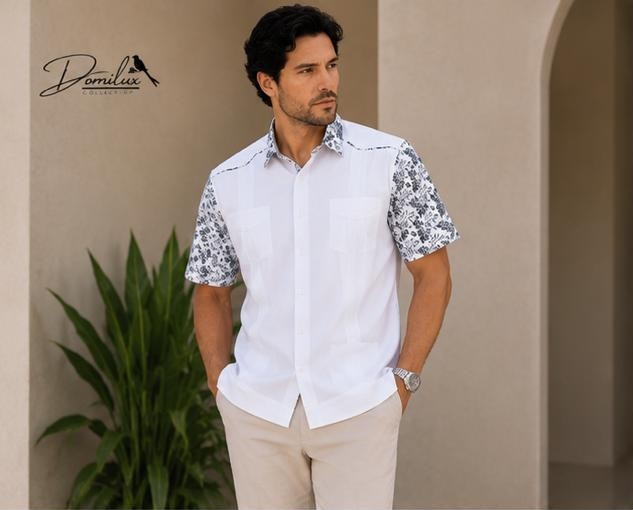 White Chacabana with Floral Sleeves